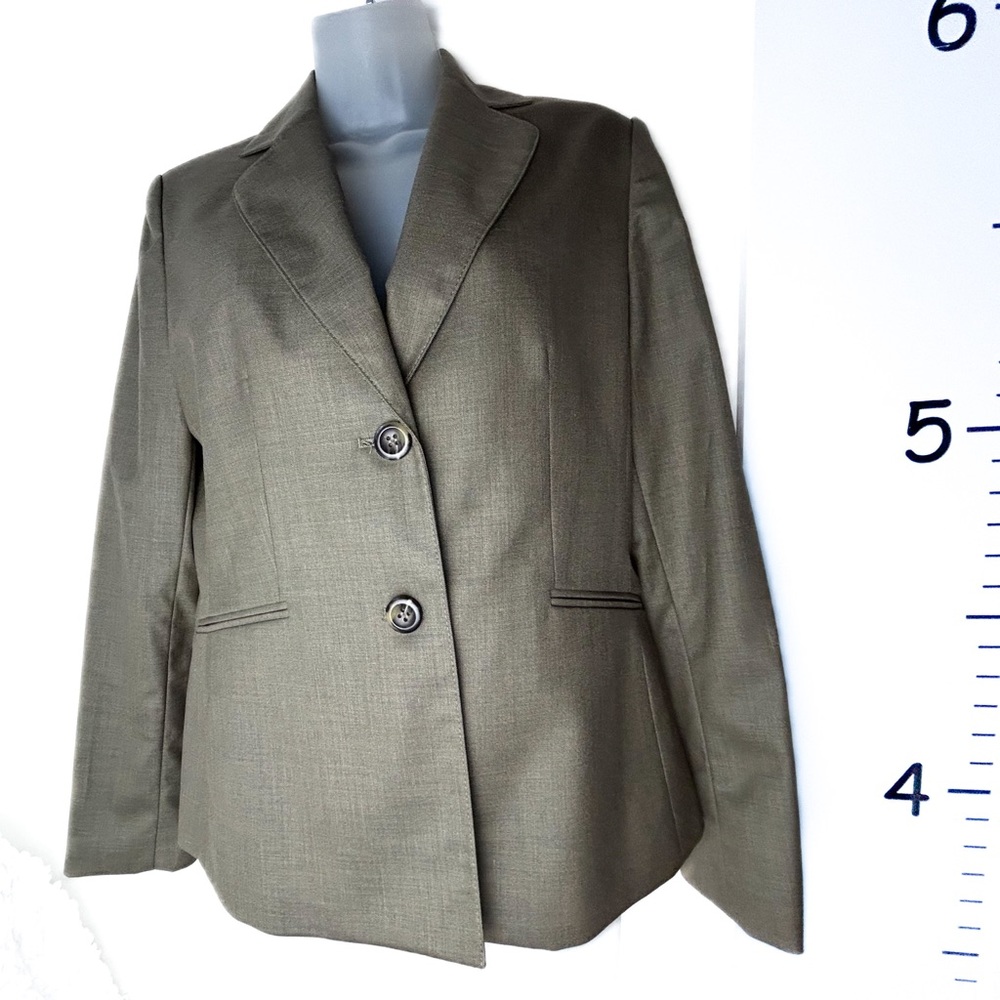 Kasper Separates Olive 2 Button Blazer 8.
